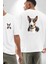 Cesur Miniature Bull Terrier Köpek Beyaz Oversize Kadın Erkek Ön ve Sırt Baskılı Tişört 1