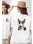 Cesur Miniature Bull Terrier Köpek Beyaz Oversize Kadın Erkek Ön ve Sırt Baskılı Tişört 4