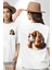Cavalier King Charles Spaniel Köpek Tasarımı Beyaz Oversize Kadın Erkek Ön ve Sırt Baskılı Tişört 4