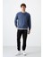Petrol - Siyah Casual O Yaka Lastik Paça Erkek Oversize Eşofman Takımı - 85120 2