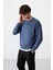 Petrol - Siyah Casual O Yaka Lastik Paça Erkek Oversize Eşofman Takımı - 85120 6