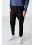 Petrol - Siyah Casual O Yaka Lastik Paça Erkek Oversize Eşofman Takımı - 85120 7