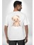 Kawaii Stil Özel Pembe Çiçek Motifli Ayıcık Beyaz Oversize Kadın Erkek Ön ve Sırt Baskılı Tişört 5