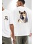 Akita Inu Aşkı Köpek Beyaz Oversize Kadın Erkek Ön ve Sırt Baskılı Tişört 1