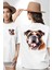 Efsane Bulldog Köpek Dostu Beyaz Oversize Kadın Erkek Ön ve Sırt Baskılı Tişört 1