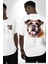 Efsane Bulldog Köpek Dostu Beyaz Oversize Kadın Erkek Ön ve Sırt Baskılı Tişört 4