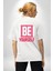 Be Yourself Baskılı Özgün ve Şık Grafik Tasarım Beyaz Oversize Kadın Erkek Ön ve Sırt Baskılı Tişört 5