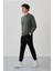 Çağla - Siyah Casual O Yaka Lastik Paça Erkek Oversize Eşofman Takımı - 85120 1