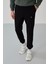 Çağla - Siyah Casual O Yaka Lastik Paça Erkek Oversize Eşofman Takımı - 85120 2