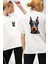 Sadık Doberman Cesur Güçlü Köpek Tasarımı Beyaz Oversize Kadın Erkek Ön ve Sırt Baskılı Tişört 1