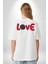Love Voleybol Aşkı Beyaz Oversize Kadın Erkek Ön ve Sırt Baskılı Tişört 5