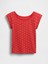 Kız Çocuk Kırmızı Dantel Yaka Pointelle T-Shirt 4