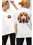 Arama Kurtarma Bloodhound Köpek Beyaz Oversize Kadın Erkek Ön ve Sırt Baskılı Tişört 4