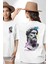 Efsanevi Zeus Güç ve Duygular Beyaz Oversize Kadın Erkek Ön ve Sırt Baskılı Tişört 1