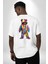 Color Splash Urban Vibes Teddy Beyaz Oversize Kadın Erkek Ön ve Sırt Baskılı Tişört 2