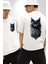 Gotik Ruhlu Doğa ve Kedi Beyaz Oversize Kadın Erkek Ön ve Sırt Baskılı Tişört 4