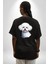 Bichon Frise Beyaz Tatlı Küçük Irk Köpek Siyah Oversize Kadın Erkek Ön ve Sırt Baskılı Tişört 2
