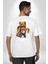 Modern Stil Sırt Çantalı Ayıcık Taco Teddy Beyaz Oversize Kadın Erkek Ön ve Sırt Baskılı Tişört 2