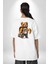 Modern Stil Sırt Çantalı Ayıcık Taco Teddy Beyaz Oversize Kadın Erkek Ön ve Sırt Baskılı Tişört 5