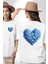Unutma Beni Çiçeği Kalp Kolajı Beyaz Oversize Kadın Erkek Ön ve Sırt Baskılı Tişört 4