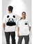 Beyaz Beyaz Panda Beyaz Oversize Kadın Erkek Ön ve Sırt Baskılı Tişört 1
