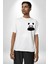 Beyaz Beyaz Panda Beyaz Oversize Kadın Erkek Ön ve Sırt Baskılı Tişört 3