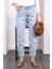 Açık Mavi Yüksek Bel Mom Jeans Pantolon 4
