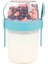650 ml Take-Go Kaşıklı Hazneli Meyveli Müsli Kabı Piknik Iş Yoğurt Süt Bardağı Kapaklı ve Kaşıklı K 1
