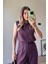 Bordo Vatkalı Kolsuz Keten Bluz Pantolon Takım 2