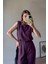 Bordo Vatkalı Kolsuz Keten Bluz Pantolon Takım 5