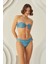 Renkli Deep Tüfted Straplez Bikini Takımı 1