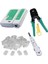 RJ45 RJ11 Rj9 Jack Telefon Data Kablosu Sıkma Çakma Pensesi + Cat5 Cat6 Data Telefon Kablosu Test Cihazı +Kablo Soyucusu +100 Adet RJ45 Jack Set 2