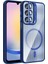 Galaxy A36 Kılıf Standlı ve Kamera Lens Hediyeli M-Safe Şarj Özellikli Frm Etro Kapak - Lacivert 1