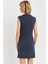 Kadın Indigo Drapeli Mini Elbise Se6 5