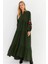 Kadın Haki Volanlı Maxi Elbise Malo9 1