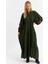 Kadın Haki Volanlı Maxi Elbise Malo9 2