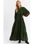 Kadın Haki Volanlı Maxi Elbise Malo9 3