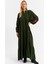 Kadın Haki Volanlı Maxi Elbise Malo9 4