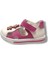 1745-20 Anatomik 3 Çiçekli Tek Cırtlı Kız Çocuk Sandalet Pembe Beyaz 21-25 2