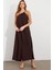 Kadın Kahverengi Maxi Basic Elbise İRE1012 3