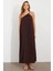 Kadın Kahverengi Maxi Basic Elbise İRE1012 4