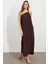 Kadın Kahverengi Maxi Basic Elbise İRE1012 5