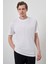 Erkek Beyaz Trend Bisiklet Yaka T-Shirt 3