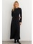 Kadın Siyah Basic Maxi Elbise MTF30 4