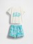 Kız Bebek Mavi Bebek & Küçük Çocuk Logo Outfit Set 1