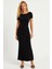 Kadın Siyah Sırtı Açık Maxi Elbise DMR306 2