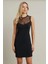 Kadın Siyah Tül Detaylı Mini Elbise TF77 1