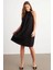 Kadın Siyah Halter Yaka Midi Elbise NH5029 1