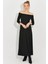 Kadın Siyah Madonna Yaka Midi Elbise BK272076 1