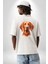 Vizsla Enerjik Av Köpek Tasarımı Beyaz Oversize Kadın Erkek Ön ve Sırt Baskılı Tişört 2